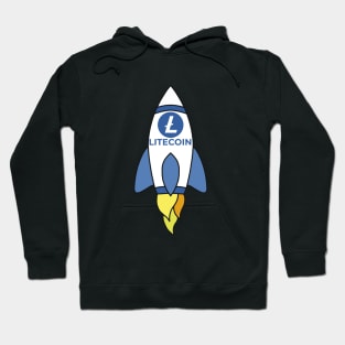 Litecoin To The Moon Rocket Hoodie